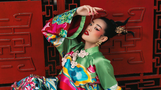 Diện áo dài, Hoa hậu Khánh Vân đẹp bí ẩn như tranh với bộ ảnh đầu năm mới