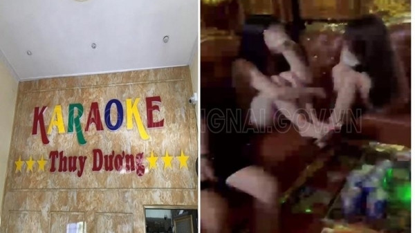 2 nữ tiếp viên múa thoát y trong quán karaoke